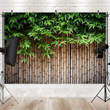 1 件装竹子背景墙，绿叶茂盛 - 涤纶面料，易于悬挂，多功能，适用于家居装饰、生日、周年纪念、婚礼、摄影 - 室内/室外使用，家居装饰提升 | 自然美学 | 逼真的外观，中式家居装饰