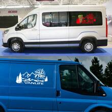Auto Seitenaufkleber Campingbus Lebensstil Vanlife Dekor Aufkleber Vinyl Dekoration für LKW, Wohnmobil, Bus, Wohnwagen, Kleinbus Autozubehör