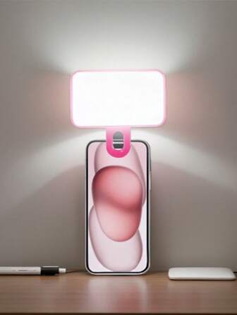 1 Pc LED Fill Light Selfie Light, LED Phone Light With 3 Lighting Mode, Portable Mini Clip-On Fill Light , Makeup, Live Stream, Zoom Conference Rechargeable Clip Video/Photos Light For Phone, Camera