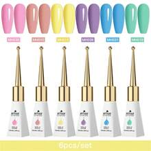 Mtssii 6支10毫升凝胶指甲油套装，持久耐用，不含铅，半永久性可卸UV凝胶指甲油，适合夏季美甲，DIY美甲设计，可用于各种装饰，美甲彩绘凝胶套装，含盒装指甲油，适用于美甲沙龙和家庭使用。 - 彩色 - 查看 16