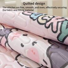 1 Set Of 2pcs Baby Summer Cooling Mat, Kindergarten Napping Latex Cooling Mattress, Baby Air Conditioning Soft Cooling Pad With Pillowcase - Cute Cartoon Pattern