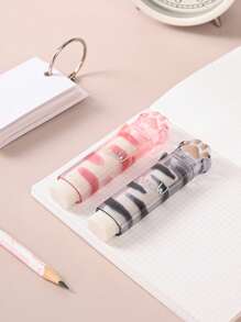 1pc Creative Push-Pull Eraser, Cat's Paw Shaped Retractable Eraser, Portable School Supplies, Manual Eraser, Essential School Supplies For Students , Back To School Gifts