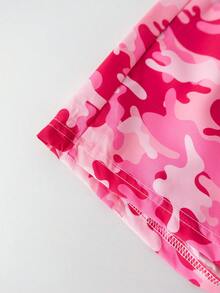 1pc Tween Boys Loose Casual Fashionable Relaxed Camo Print Cargo Shorts, Summer - View 4