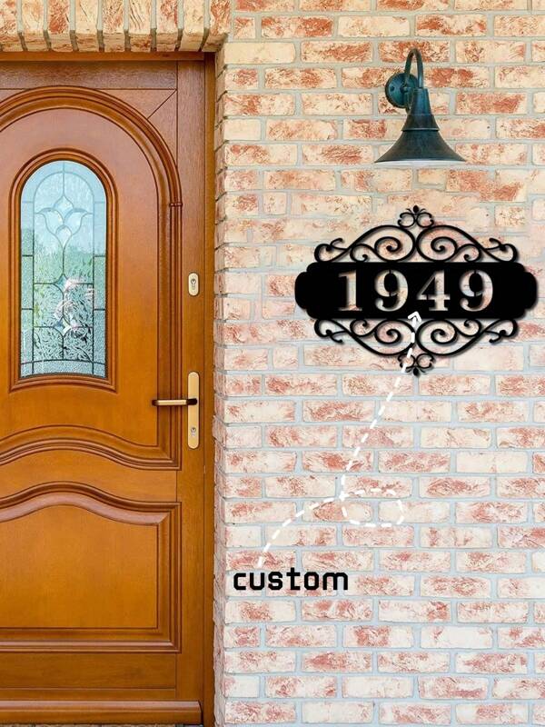 Números de casa para exteriores, números de dirección de metal personalizados para letreros de dirección del hogar, letrero del número de la casa familiar, número de casa personalizado