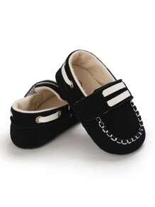 New Style 0-18 Months Infant Shoes, PU Upper Cloth Bottom Shoes, Soft Sole Sports Shoes, Casual Walking Shoes, Slip-On Loafers