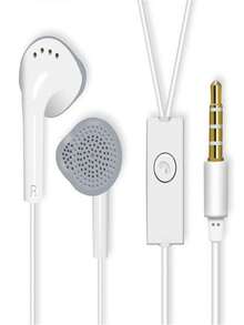 Fone de ouvido 2026 headset com fio e microfone entrada de 3,5mm - Branco - Visão 2