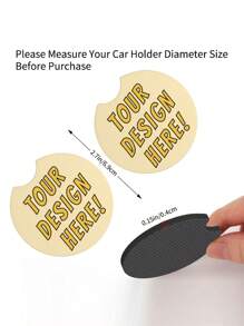 2pcs Personalized Car Cup Holders - Rubber Material, Anti-Slip, Suitable For All Car Models, Ideal Personalized Gift For Family And Friends