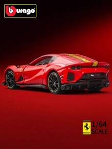 Burago Bburago1:64 Vermelho 812 Competizione Sports Modelo de Carro Capa de Acrílico Preto + Base