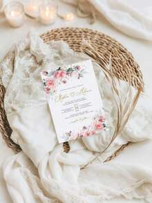 1/10/30/50 piezas - Invitaciones de boda personalizadas, tarjetas de invitación de boda personalizadas, tarjetas de celebración de boda, invitaciones sencillas de anuncio de boda, tarjetas de felicitación personalizadas con sobres, tarjetas de agradecimiento, invitaciones de boda, artículos de boda - Multicolor - Ver 3