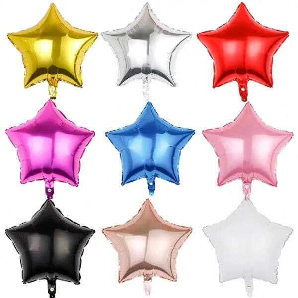 10pcs Star Shaped Balloon - 18 Inches Star Foil Balloon, Perfect For Weddings, Engagements, Birthdays, And More - Great For Party Decoration And Fun Activities, Back To School Valentine Day