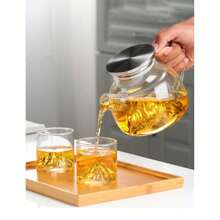 1 Set 2025 Heat Resistant Glass Teapot Set, 1 Teapot And 4 Teacups, Household Tea Set, Office Tea Kettle Back To School