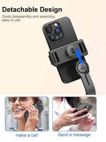 Luz de Relleno LED Portátil Palo Selfie, Palo Selfie Extensible Trípode, Trípode con Control Remoto Inalámbrico, Ligero y Portátil, Compatible con Sistemas iOS y Android, y talla grande, Adecuado para Selfie/Transmisión en Vivo/Fotografía, Perfecto para Vacaciones y Viajes - Luz de belleza negra - Ver 7