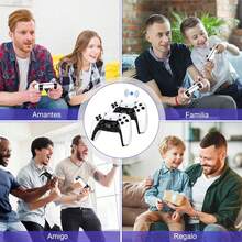 Consola de Videojuegos Retro 4K Ultra HD con 20000 Juegos Clásicos + 2 Controles Inalámbricos Tipo PlayStation, Game Stick Pro Portátil, Mini Consola para TV, Regalo Gamer para Adultos y Niños, Compatible con Múltiples Emuladores - Blanco - Ver 5