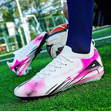 New Recommended Youth Football/Soccer Shoes For School Students, Matches & Training, Low-Top With Long Studs, Anti-Slip Grip, Unisex Adult Design - White - View 4