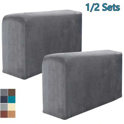 Silver Fox Velvet Sofa Armrest Covers, Thickened Non-Slip Universal Armchair Protector Soft And Warm Couch Arm Rest Covers, Arm Chair Covers Set Of 2,Couch Arm Covers,Sofa Arm Covers,Sofa Covers,Arm Rest Covers For Sofa