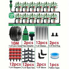 Garden Drip Irrigation Kit,Greenhouse Micro Automatic Drip Irrigation System Kit With 1/4 Inch Blank Distribution Tubing Hose Adjustable Patio Misting Nozzle Emitters Sprinkler - Multicolor - View 13
