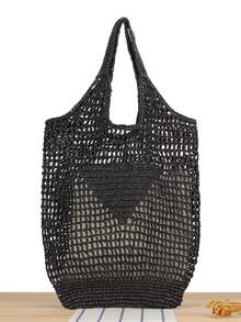 1pc Personalized Initial Letter Large Capacity Tote Bag, Customized Name Print Birthday Gift, Reusable Grocery Bag Suitable For Shopping, Holiday, Picnic, Travel - Multicolor - View 20