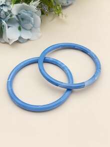 1 set de múltiples brazaletes de resina de colores de caramelo primaverales - cada brazalete tiene una textura agrietada única - pulsera - Ver 10