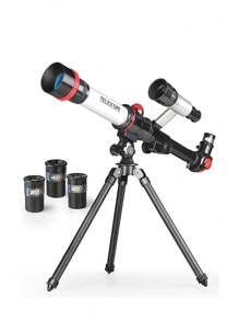 Binoculares profesionales portátiles de alta definición, telescopio astronómico con trípode de 20X 30X 40X de aumento para niños, niños, estudiantes - telescopio para observar estrellas en la playa, juguete para principiantes en astronomía, montaje de telescopios de viaje, juguetes para exteriores, útiles escolares, juegos educativos, regalos de cumpleaños, regalos para maestros, regalos de graduación