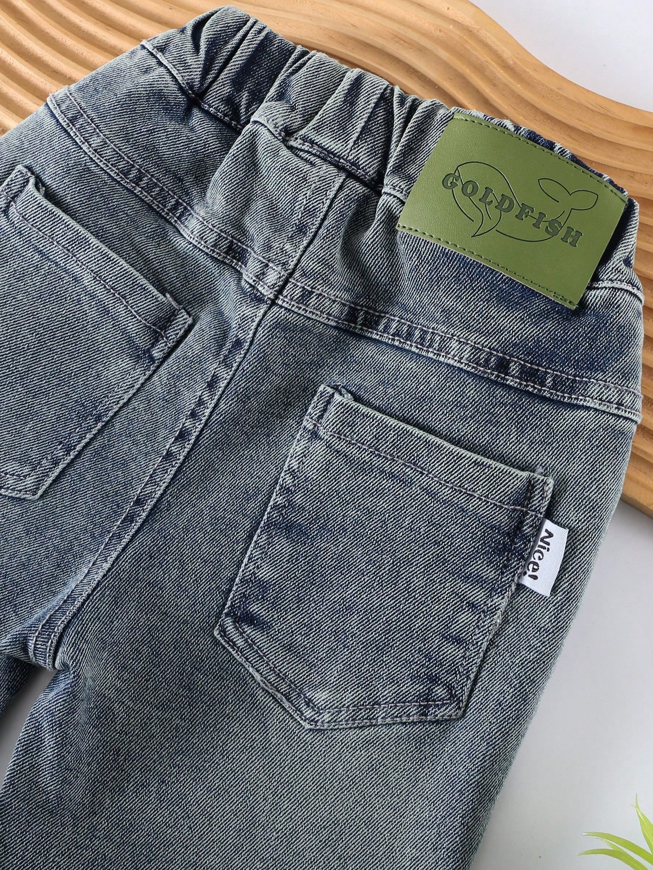 بنطال جينز كاجوال للأولاد مع جيوب، مناسب لجميع الم...