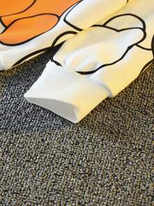 Children's Cartoon Round Neck Sweater Jeans Two-Piece Set - 白色 - 查看 5