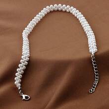 1pc New Faux Pearl Braided Necklace, French Style Choker Necklace, Collared Necklace, Delicate Minimalist Necklace, High-End Elegant Necklace