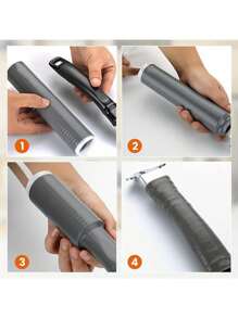 Capa para alça de utensílios de cozinha cinza, 1 peça, cabo de borracha resistente ao calor, adequada para uso doméstico na cozinha, inclui capas para alça de panela e frigideira de aço inoxidável, acessórios de cozinha