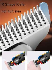 Kemei KM-MAX5090 專業理髮器 T-Blade 0mm 零間隙雕刻理髮器 C-Type 男士塗鴉設計鬍鬚修剪器 男友禮物 - 彩色 - 查看 7