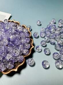 Set de 50/100/200/500 piezas de cuentas de vidrio de 6mm/8mm para manualidades de joyería DIY, para collares, pulseras, ropa, accesorios, decoración de teléfonos y bolsos, de colores mezclados A+B