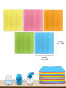 Reusable Towels Rags Non-Scratch Ultra-Absorbent Cellulose Sponge Cloths, Multipurpose Reusable Cleaning Wipes For Kitchen, Car, Windows & Dishes, Quick-Drying Dishcloths Hand Towel Auto