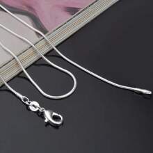 1MM 925 Sterling Silver Chain Fashion Sliver Necklace High Quality Snake Chain For Men And Women