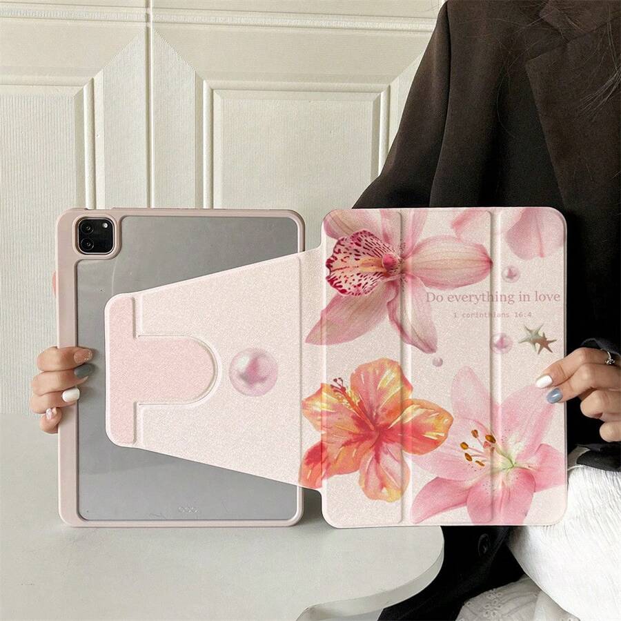 花形手机壳 360° 旋转折叠式保护壳，轻松保护您的 iPad：智能保护壳兼容 iPad Air 6、Air 5、4，并兼容 iPad 10（10.9 英寸） - 兼容 Apple iPad Pro 2024、Air M3/A16 2025 - 非常适合忙碌的会议、旅行冒险和舒适的家庭放松 - 彩色 - 查看 1