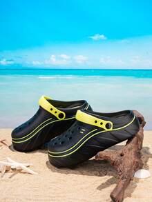 1 Pair Holed Breathable Lightweight Quick-Dry Platform Sandals, Suitable For Teenagers, Suitable For Daily Wear, Travel, Outdoor, Beach, Various Occasions, Spring/Summer - Black - View 6