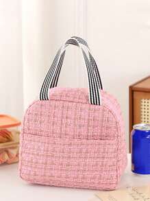1pc Lunch Bag, Portable Insulated Lunch Box Tote Bag With Cute Bear Pattern, Suitable For Work And School, Waterproof And Lightweight, Keeps Food Fresh And Warm