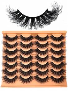 14 Pairs Luxury 3D Faux Mink Lashes - Dense, Fluffy, Elegant D-Curl False Eyelashes With Natural Look, Fluffy Cat Eye Lashes Suitable For Bold Eye Makeup, Reusable, Suitable For Beginners, Fit For All Occasions - 濃密款 - 查看 2