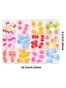1 Box 60Pcs 3D Colorful Lollipop Candy Nail Charms - Spring Summer Resin & Acrylic Nails | Cute Kawaii Gel Nail Art With Pastel Rainbow Designs | Easter, Graduation, Party Nail Decorations For Women - Nhiều màu - Xem 10