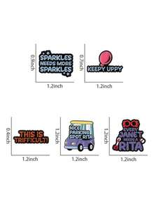 5Pcs This Is Trifficult Enamel Pins Keepy Uppy Nice Parking Spot Rita Brooches Lapel Badges Clothes Jewelry Gift For Best Friends ﻿ - Multicolor - View 8