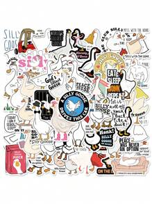 50Pcs Funny Silly Goose Stickers DIY Scrapbook Laptop Water Bottles Computer Phone Guitar Waterproof Decorative Sticker,School Supplies,Back To School