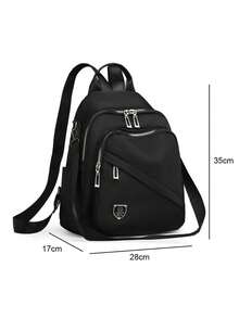 Women's Fashion Waterproof Polyester Laptop Backpack Bag - Negro - Ver 3