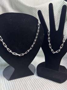 Conjunto*2 Colar e pulseira de fivela de ferradura em forma de U com design de moda hip-hop europeu e americano