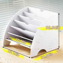 1pc A4 Paper File Organizer Rack / Student Desk Storage Shelf / Desktop Book Shelf File Storage Box School Supplies,Back To School