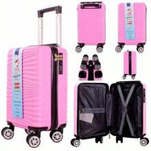 Ryan Air Wizz Air Approved Hardcase Suitcase With Detachable 360 Degree Spinner Wheels - 40x20x25 - Lightweight Ideal For Short Trips Anti-Theft Tsa Lock 4 Wheels 360 Rotation - Pink - View 2