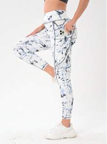 Women's High Waist Printed Yoga Pants With Pockets, Hip Lift And Tummy Tuck, Seamed And Comfortable For Yoga Workout Gym