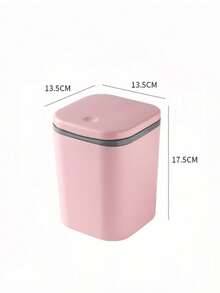Small Tabletop Trash Can, High-Quality Plastic Waste Bin With Lid For Home, Office, Dorm, Pressing Design, Mini Size - Multicolor - View 16