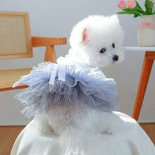 Dog Princess Dress Bow Puppy Girl Tulle Dress Pet Summer Clothes For Wedding Party