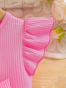 Conjunto de vestido para bebé niña recién nacida, vestido de niña pequeña con estampado de dibujos animados encantador, de color suave, estilo elegante, patrón exquisito, corte ajustado, adecuado para salidas diarias de bebé y uso casual en casa, fácil de crear un aspecto dulce