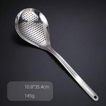 1 Piece 304 Stainless Steel Strainer Spoon, Large Size Oil Fryer Spoon, Integrated Kitchen Cooking Slotted Spoon For Pasta, Kitchen Gadgets, Dumpling Strainer