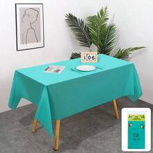 1/5 Pieces Disposable Plastic Tablecloth For Rectangular Tables, Birthday Party Tables, Single Cocktail Party Tables, Graduation Decorations - Multicolor - View 7