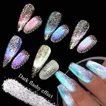 1pc Cat Eye Chrome Nail Powder, Chameleon Magnetic Powder, 9D Cat Eye Effect, Mirror Effect Pigment Powder, Color Changing, Rainbow Colors. Suitable For Women's Nail Art Design, Nail DIY, Holiday Gifts