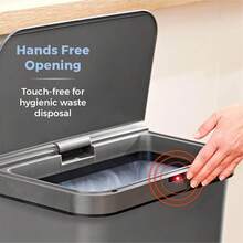 T838005G Sensor Bin With Retainer Ring, Battery-Operated, 50L, Grey - Grey - View 3